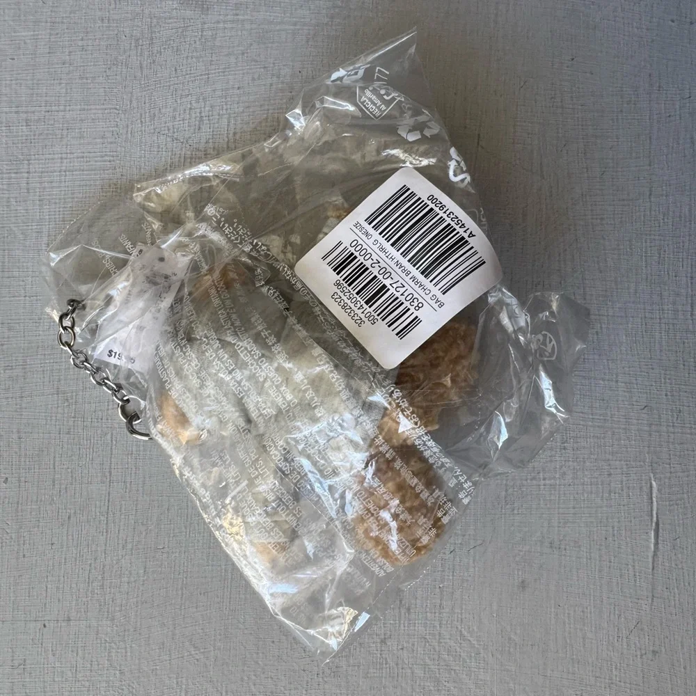 NWT GAP Brannan Bear Hoodie Keychain Charm Heather Grey Logo